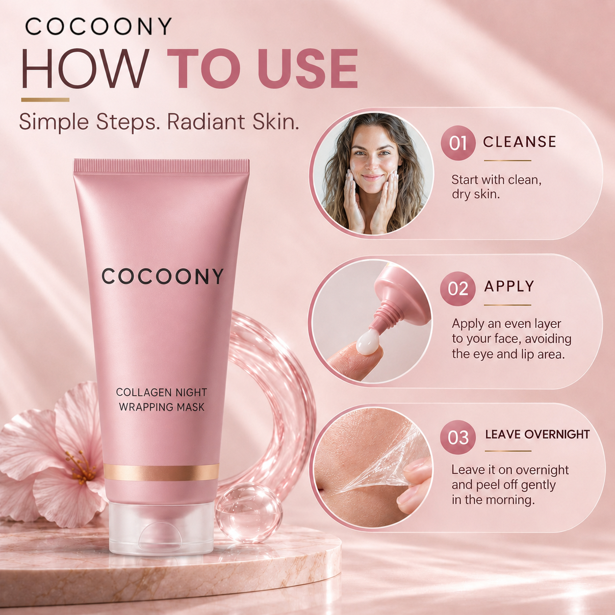 How to use Cocoony Collagen Night Wrapping Mask