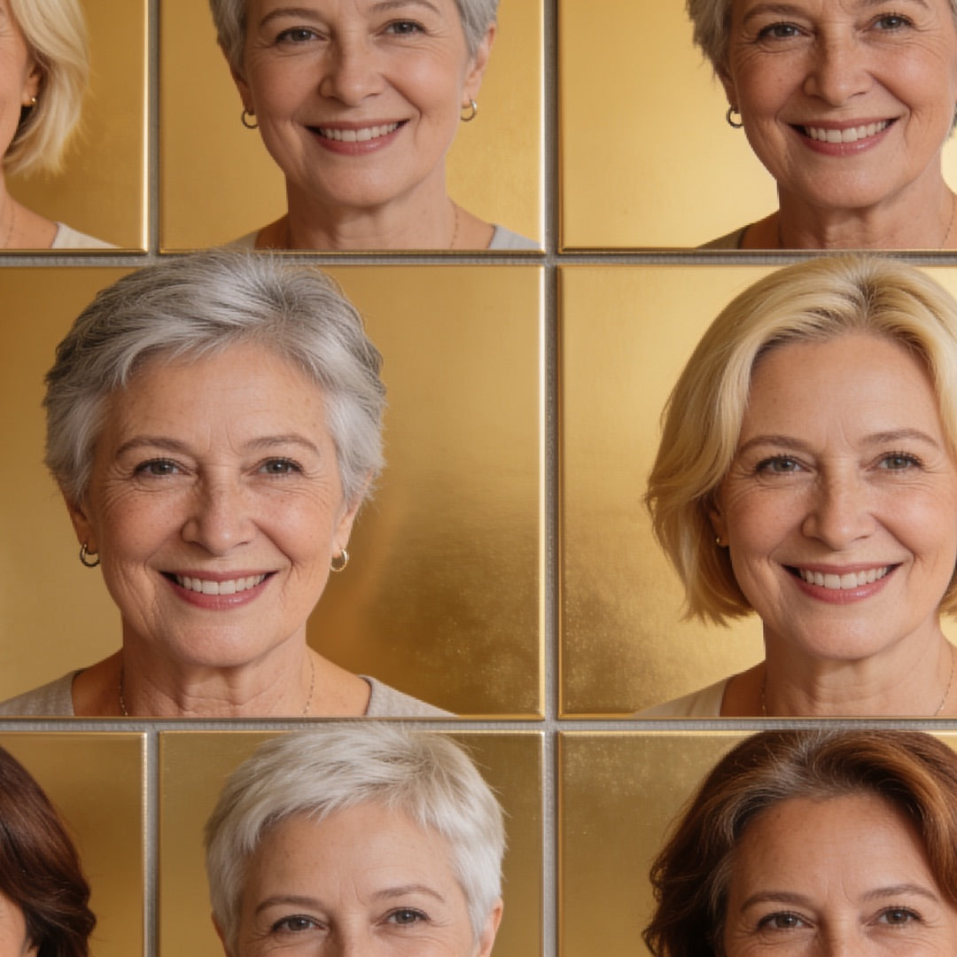 Women over 50 with short silver hairstyles