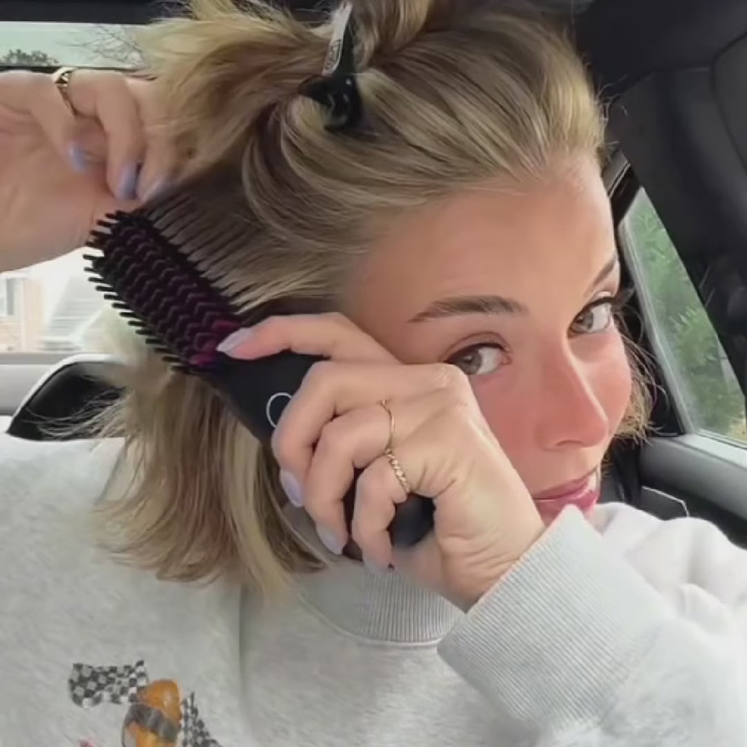 Using the compact Cocoony brush head on the shorter sections at the side of the head.