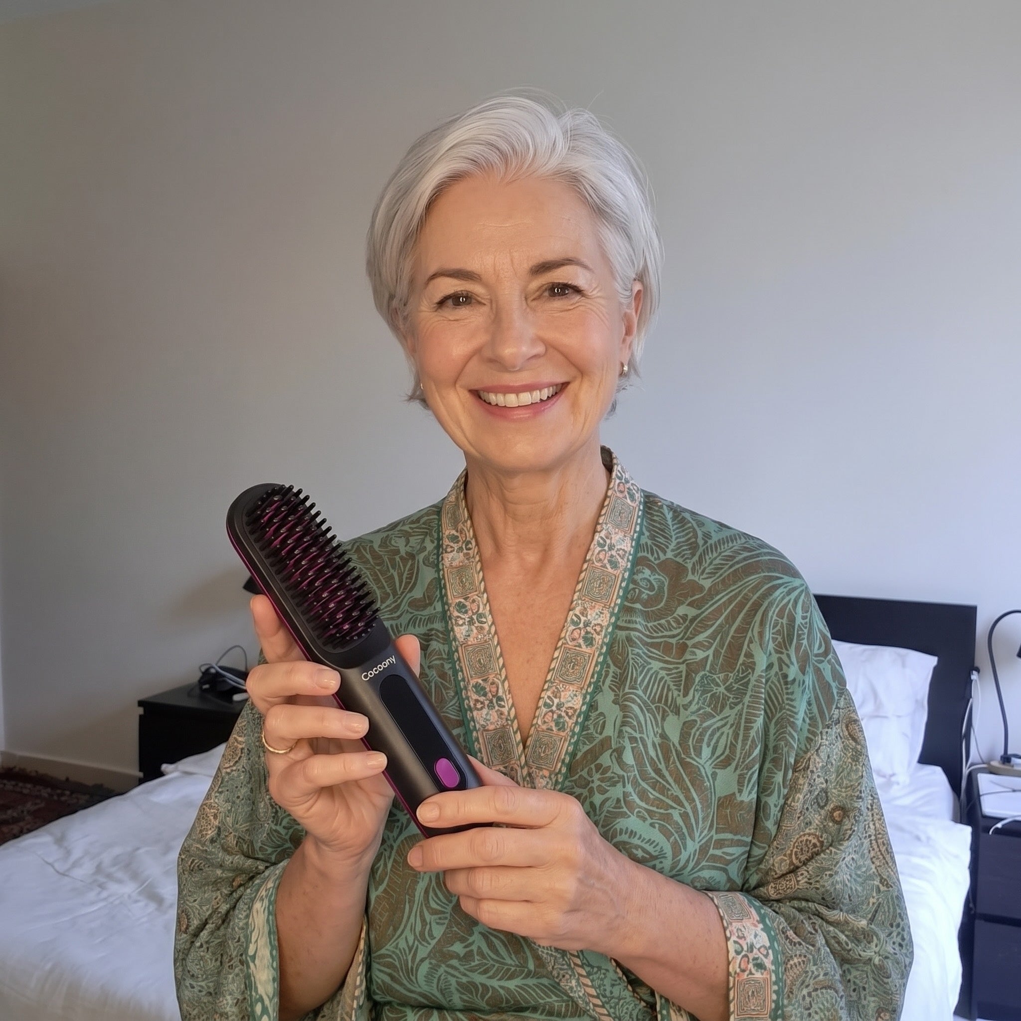 The Cocoony brush lifting hair at the root