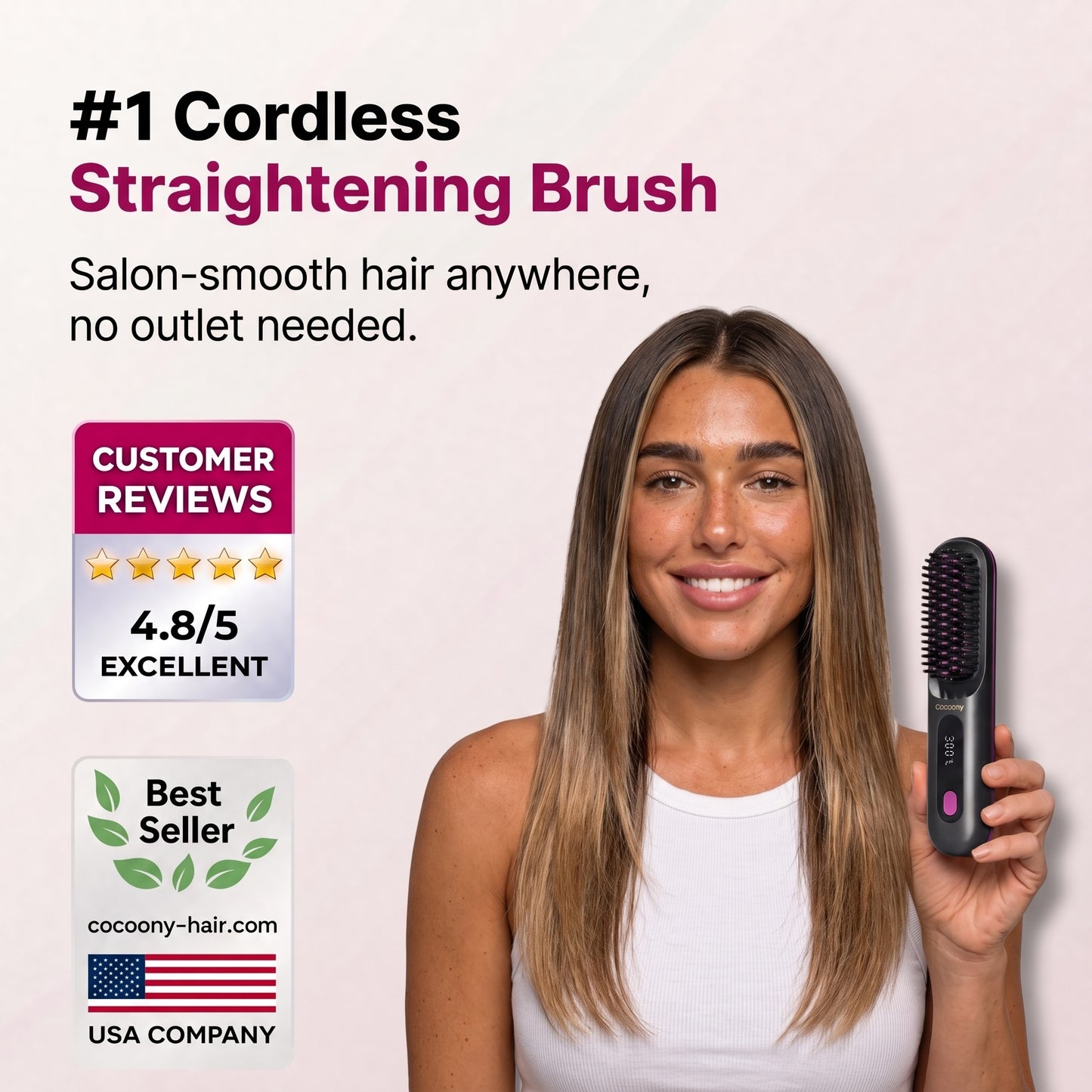 Cocoony Cordless Straightening Brush